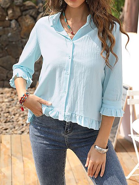 Blue Solid Cotton Casual Shirt Collar Three Quarter Blouse, Shirts & Blouses
Blue Solid Cotton Casual Shirt Collar Three Quarter Blouse, Shirts & Blouses