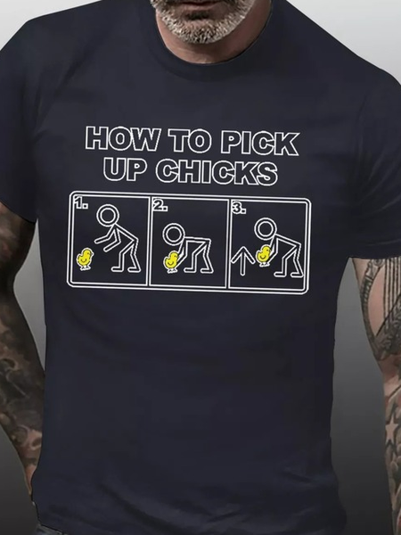 Mens How To Pick Up Chicks Crew Neck Casual Short Sleeve T-Shirt, Dark blue, T-shirts
Mens How To Pick Up Chicks Crew Neck Casual Short Sleeve T-Shirt, Dark blue, T-shirts