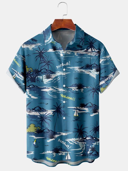 Men's Printed Casual Breathable Short Sleeve Hawaiian Shirt, Blue, Men's Floral shirt
Men's Printed Casual Breathable Short Sleeve Hawaiian Shirt, Blue, Men's Floral shirt