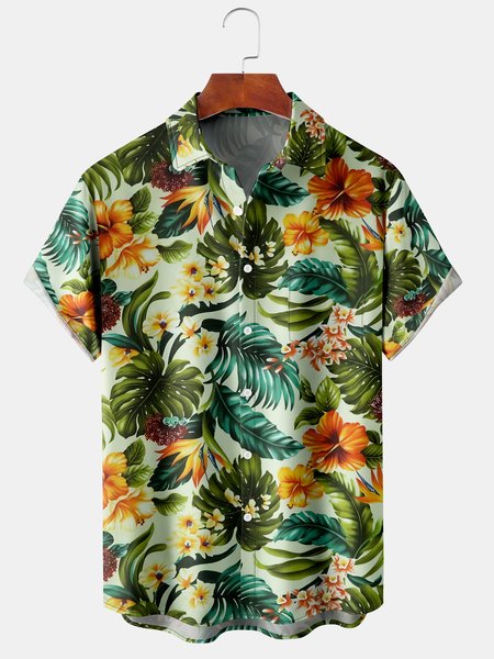 Mens Hawaiian Tropical Floral Print Lapel Loose Chest Pocket Short Sleeve Funky Aloha Shirts, Green, Men's Floral shirt
Mens Hawaiian Tropical Floral Print Lapel Loose Chest Pocket Short Sleeve Funky Aloha Shirts, Green, Men's Floral shirt