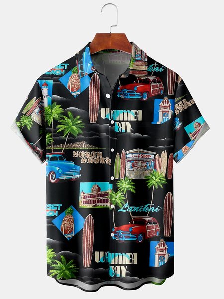 Mens Hawaiian Surfing Print Lapel Loose Chest Pocket Short Sleeve Funky Aloha Shirts, Black, Men's Floral shirt
Mens Hawaiian Surfing Print Lapel Loose Chest Pocket Short Sleeve Funky Aloha Shirts, Black, Men's Floral shirt