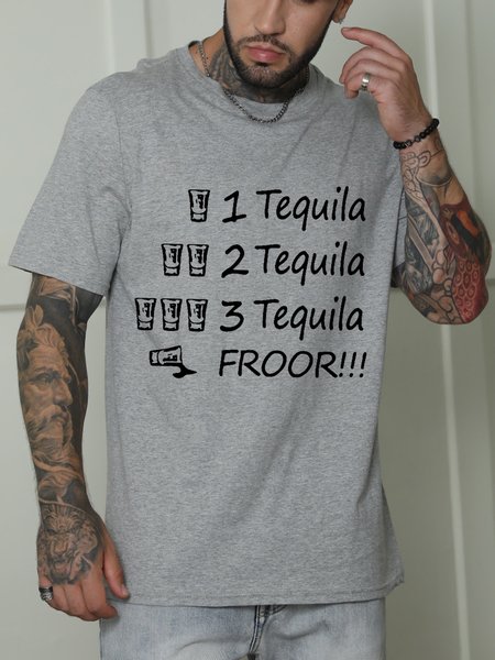 Funny 3 Tequila Froor Short Sleeve Casual Short Sleeve T-Shirt, Light gray, T-shirts
Funny 3 Tequila Froor Short Sleeve Casual Short Sleeve T-Shirt, Light gray, T-shirts