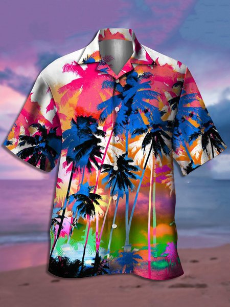 Mens Funky Hawaiian Coconut Tree Print Casual Breathable Short Sleeve Aloha Shirt, White, Men's Floral shirt
Mens Funky Hawaiian Coconut Tree Print Casual Breathable Short Sleeve Aloha Shirt, White, Men's Floral shirt