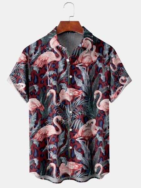 Flamingo Graphic Men's Casual Short Sleeve Chest Pocket Hawaiian Shirt, Black, Men's Floral shirt
Flamingo Graphic Men's Casual Short Sleeve Chest Pocket Hawaiian Shirt, Black, Men's Floral shirt