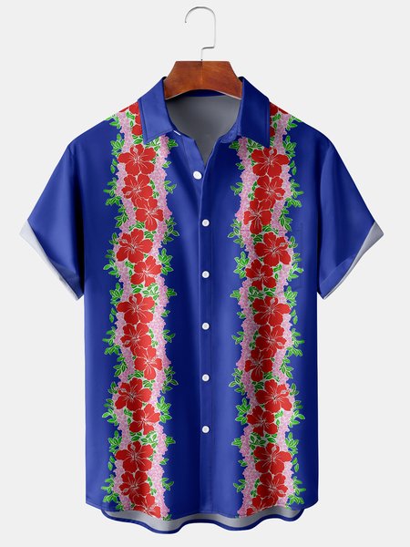 Holiday Style Hawaiian Series Plant Flower Leaf Element Lapel Short-Sleeved Chest Pocket Shirt Printed Top, Blue, Men's t-shirts
Holiday Style Hawaiian Series Plant Flower Leaf Element Lapel Short-Sleeved Chest Pocket Shirt Printed Top, Blue, Men's t-shirts