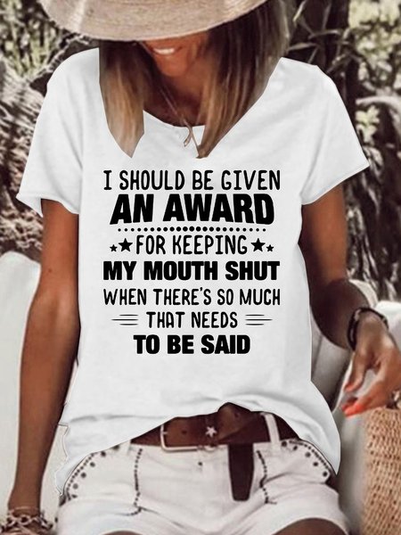 I Should Be Given An Award Casual Letter Short Sleeve T-Shirt, White, T-shirts
I Should Be Given An Award Casual Letter Short Sleeve T-Shirt, White, T-shirts