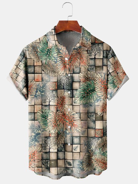 Men's Geometric Botanical Print Casual Breathable Short Sleeve Hawaiian Shirt, As picture, Men's Floral shirt
Men's Geometric Botanical Print Casual Breathable Short Sleeve Hawaiian Shirt, As picture, Men's Floral shirt