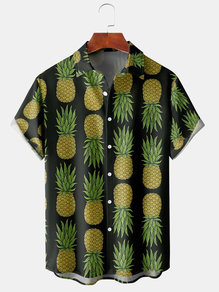Men's Fruit Print Casual Breathable Short Sleeve Hawaiian Shirt, Black, Men's Floral shirt
Men's Fruit Print Casual Breathable Short Sleeve Hawaiian Shirt, Black, Men's Floral shirt