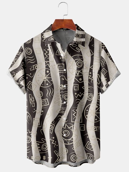 Men's Geometric Stripe Print Casual Breathable Short Sleeve Hawaiian Shirt, Black, Men's Floral shirt
Men's Geometric Stripe Print Casual Breathable Short Sleeve Hawaiian Shirt, Black, Men's Floral shirt