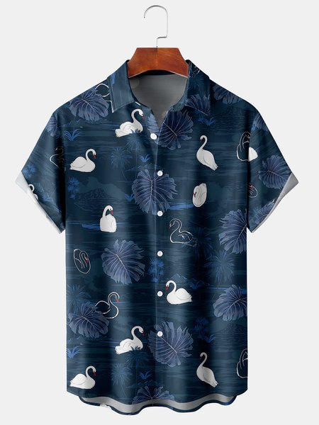 Men's Botanical Print Casual Breathable Short Sleeve Hawaiian Shirt, Deep blue, Men's Floral shirt
Men's Botanical Print Casual Breathable Short Sleeve Hawaiian Shirt, Deep blue, Men's Floral shirt