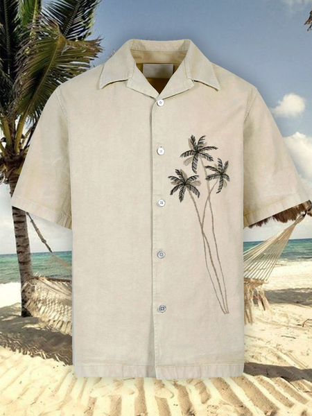 Cotton Linen Style American Casual Coconut Embroidered Basic Versatile Linen Shirt, White, Men's Floral shirt
Cotton Linen Style American Casual Coconut Embroidered Basic Versatile Linen Shirt, White, Men's Floral shirt