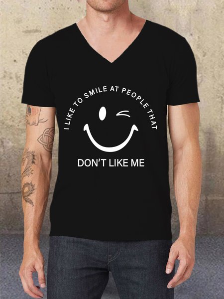 Men's Don't Like Me Casual Short Sleeve T-Shirt, Black, T-shirts
