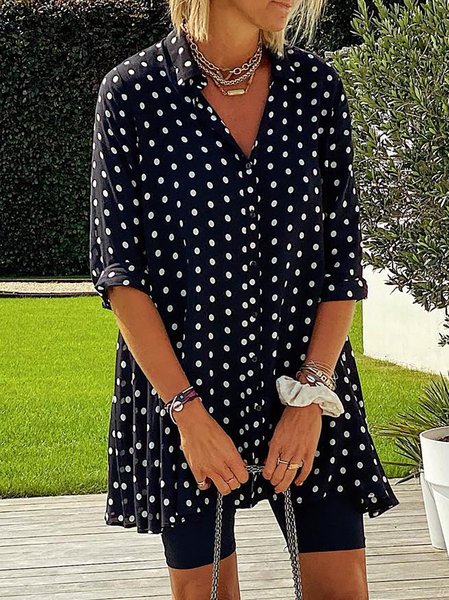 Loose Polka Dots Long Sleeve Casual Vacation Md-long Blouse, Black, Shirts & Blouses
Loose Polka Dots Long Sleeve Casual Vacation Md-long Blouse, Black, Shirts & Blouses