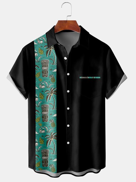 Vintage Hawaiian Graphic Men's Casual Short Sleeve Shirt, Black, Men's Floral shirt
Vintage Hawaiian Graphic Men's Casual Short Sleeve Shirt, Black, Men's Floral shirt