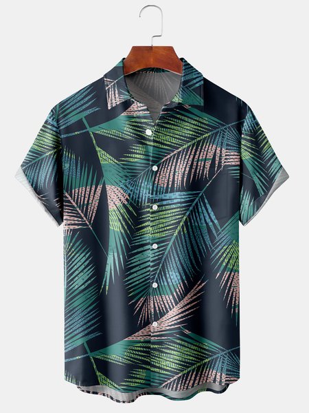 Men's Palm Leaf Print Casual Breathable Hawaiian Short Sleeve Shirt, Blue, Men's Floral shirt
Men's Palm Leaf Print Casual Breathable Hawaiian Short Sleeve Shirt, Blue, Men's Floral shirt