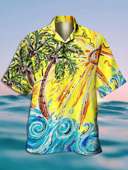 Men's Coconut Print Casual Short Sleeve Hawaiian Shirt, Yellow, Men's Floral shirt
Men's Coconut Print Casual Short Sleeve Hawaiian Shirt, Yellow, Men's Floral shirt