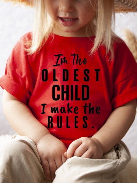 I'm The Oldest Child I Make The Rules Children T-shirt, Red, kid's T-shirts