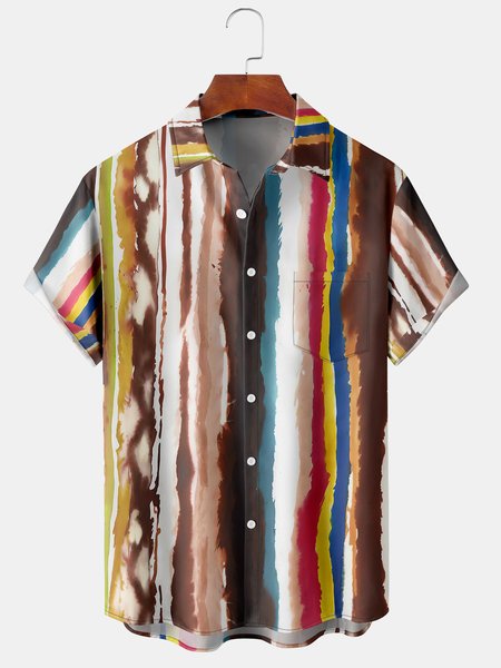 Gradient Stripe Graphic Men's Casual Hawaiian Short Sleeve Shirt, Black-coffee, Men's Floral shirt
Gradient Stripe Graphic Men's Casual Hawaiian Short Sleeve Shirt, Black-coffee, Men's Floral shirt