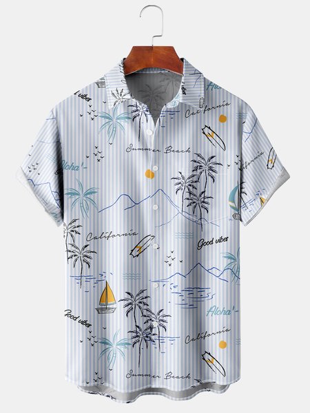 Mens Classic Coconut Tree Print Lapel Chest Pocket Short Sleeve Hawaiian Shirts, Blue, Men's Floral shirt
Mens Classic Coconut Tree Print Lapel Chest Pocket Short Sleeve Hawaiian Shirts, Blue, Men's Floral shirt