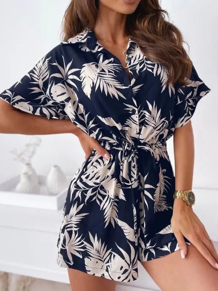 Shirt Collar Tropical Loosen Jumpsuit & Romper, Multicolor, Jumpsuits&Rompers
Shirt Collar Tropical Loosen Jumpsuit & Romper, Multicolor, Jumpsuits&Rompers