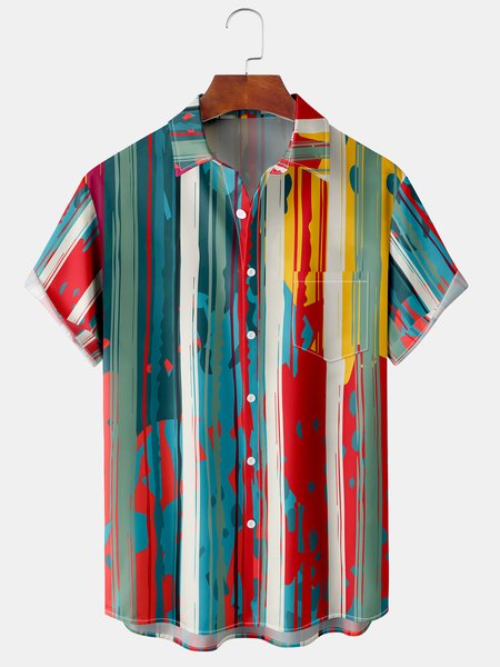 Men's Geometric Stripe Print Casual Short Sleeve Hawaiian Shirt, Red, Men's Floral shirt
Men's Geometric Stripe Print Casual Short Sleeve Hawaiian Shirt, Red, Men's Floral shirt