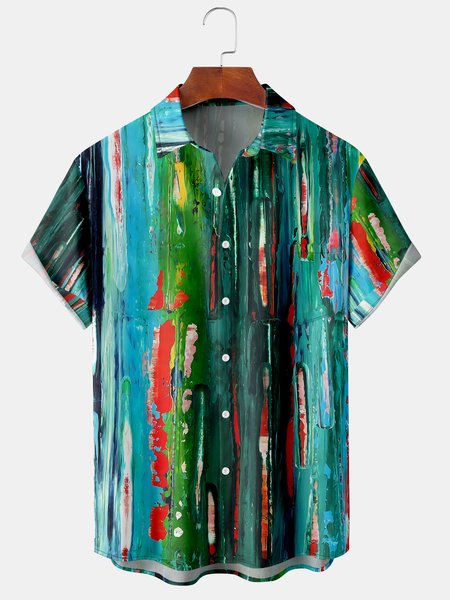 Men's Geometric Stripe Printed Casual Short Sleeve Hawaiian Shirt with Chest Pocket, Green, Men's Floral shirt
Men's Geometric Stripe Printed Casual Short Sleeve Hawaiian Shirt with Chest Pocket, Green, Men's Floral shirt