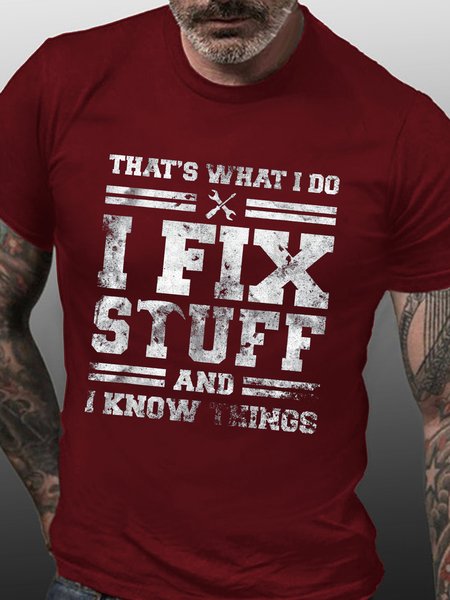 That's What I Do I Fix Stuff And I Know Things Funny Saying Short Sleeve Crew Neck Short Sleeve T-Shirt, Red, T-shirts
That's What I Do I Fix Stuff And I Know Things Funny Saying Short Sleeve Crew Neck Short Sleeve T-Shirt, Red, T-shirts