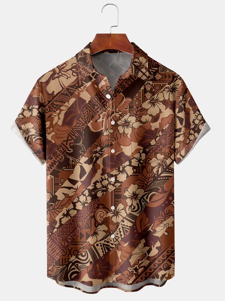 Men's Casual Short Sleeve Hawaiian Shirt with Chest Pocket Print, Brick red, Men's Floral shirt
Men's Casual Short Sleeve Hawaiian Shirt with Chest Pocket Print, Brick red, Men's Floral shirt