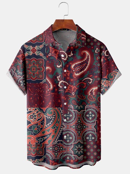 Men's Casual Short Sleeve Hawaiian Shirt with Chest Pocket Print, Red, Men's Floral shirt
Men's Casual Short Sleeve Hawaiian Shirt with Chest Pocket Print, Red, Men's Floral shirt