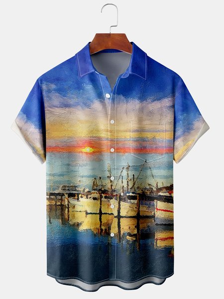 Men's Art Oil Painting Series Printed Casual Breathable Hawaiian Short Sleeve Shirt, Blue, Men's Floral shirt
Men's Art Oil Painting Series Printed Casual Breathable Hawaiian Short Sleeve Shirt, Blue, Men's Floral shirt