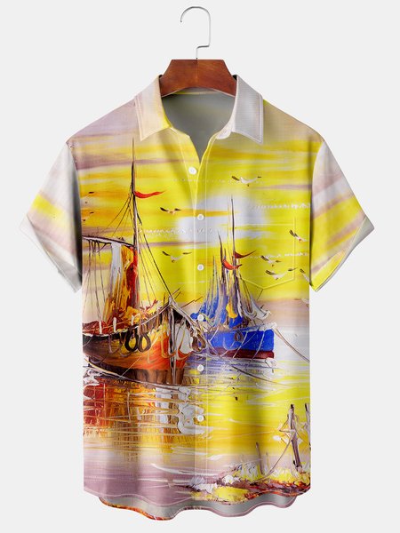 Men's Art Oil Painting Series Printed Casual Breathable Hawaiian Short Sleeve Shirt, Yellow, Men's Floral shirt
Men's Art Oil Painting Series Printed Casual Breathable Hawaiian Short Sleeve Shirt, Yellow, Men's Floral shirt