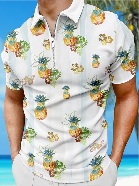 Holiday Style Hawaiian Series Plant Flower And Fruit Element Pattern Lapel Short-Sleeved Polo Print Top, Multicolor, Men's t-shirts
Holiday Style Hawaiian Series Plant Flower And Fruit Element Pattern Lapel Short-Sleeved Polo Print Top, Multicolor, Men's t-shirts