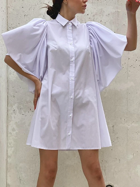 Summer Lightweight A-line Short sleeve Plain Short Sleeve Woven Dress, White, Mini Dresses
Summer Lightweight A-line Short sleeve Plain Short Sleeve Woven Dress, White, Mini Dresses