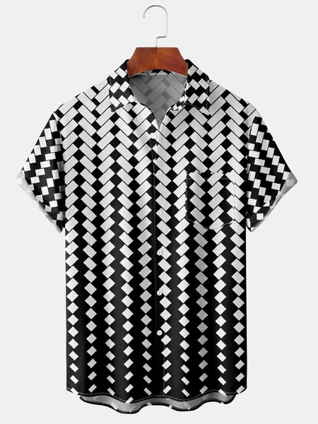 Mens 3D Geo Print Lapel Loose Chest Pocket Short Sleeve Funky Hawaiian Shirts, White, Men's Floral shirt
Mens 3D Geo Print Lapel Loose Chest Pocket Short Sleeve Funky Hawaiian Shirts, White, Men's Floral shirt