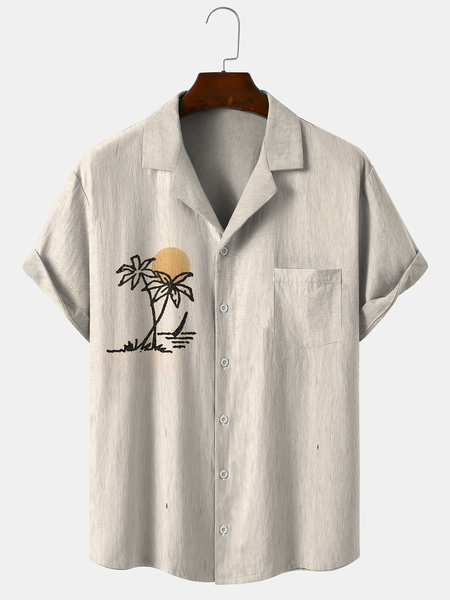 Cotton Linen Style Botanical Floral Coconut Tree Print Cozy Linen Shirt, As picture, Shirts & Blouse
Cotton Linen Style Botanical Floral Coconut Tree Print Cozy Linen Shirt, As picture, Shirts & Blouse