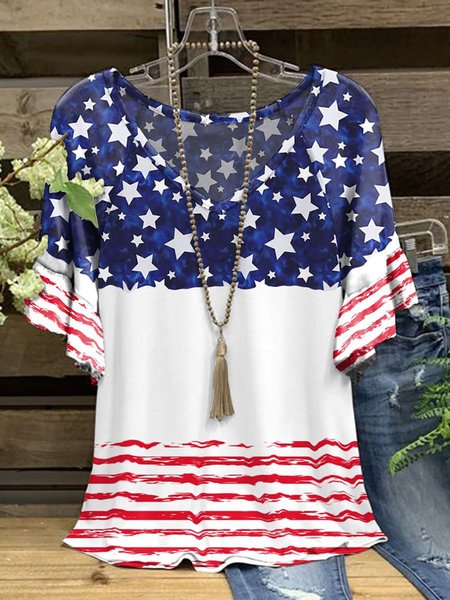 Flag Art Printed V-Neck Casual Short Sleeve T-Shirt, Multicolor, Tees & T-shirts
Flag Art Printed V-Neck Casual Short Sleeve T-Shirt, Multicolor, Tees & T-shirts