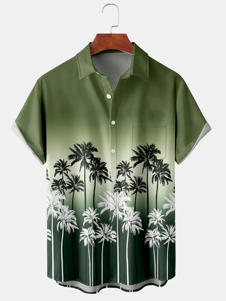 Resort Style Hawaii Series Gradient Coconut Tree Element Pattern Lapel Short-Sleeved Shirt Print Top, Green, Men's Floral shirt
Resort Style Hawaii Series Gradient Coconut Tree Element Pattern Lapel Short-Sleeved Shirt Print Top, Green, Men's Floral shirt