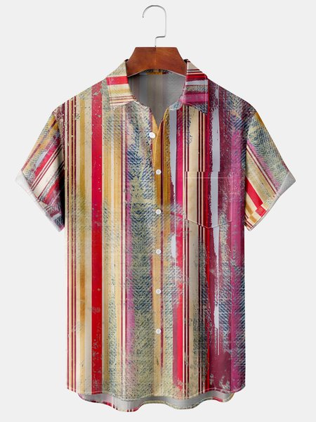 Men's Geometric Striped Print Casual Breathable Hawaiian Short Sleeve Shirt, Yellow, Men's Floral shirt
Men's Geometric Striped Print Casual Breathable Hawaiian Short Sleeve Shirt, Yellow, Men's Floral shirt