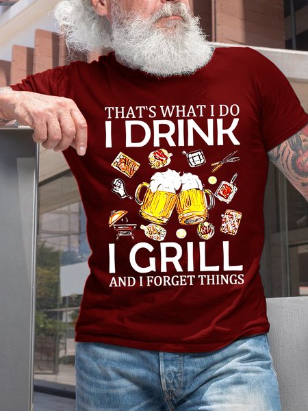 Men's That's What I Do I Drink I Grill Beer Print Cotton Short Sleeve Crew Neck Short Sleeve T-Shirt, Red, T-shirts
Men's That's What I Do I Drink I Grill Beer Print Cotton Short Sleeve Crew Neck Short Sleeve T-Shirt, Red, T-shirts