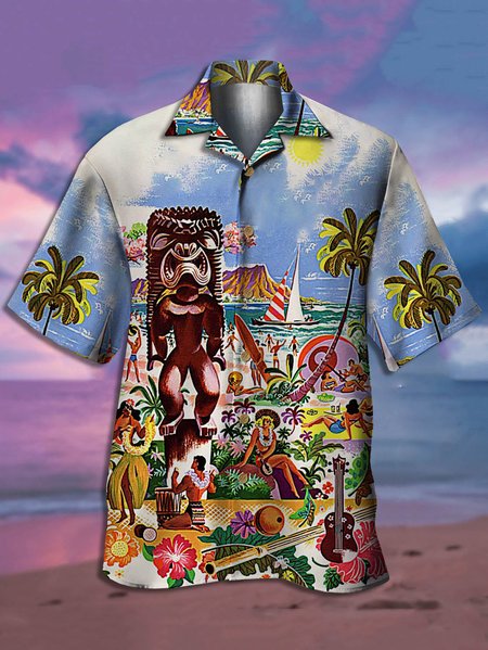 Men's Beach Elements Printed Casual Fabric Fashion Hawaiian Collar Short Sleeve Shirts, Blue, Men's Floral shirt
Men's Beach Elements Printed Casual Fabric Fashion Hawaiian Collar Short Sleeve Shirts, Blue, Men's Floral shirt