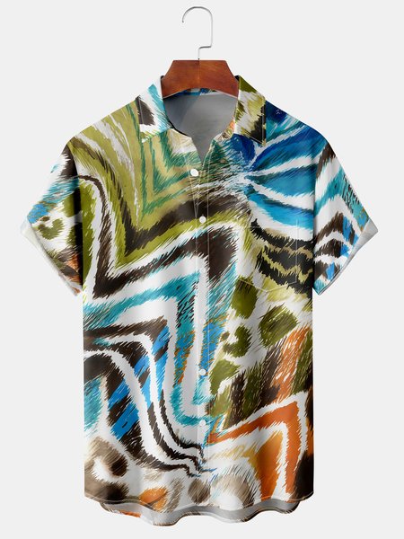 Abstract Gradient Graphic Short Sleeve Casual Chest Pocket Men's Shirt, Blue, Men's Floral shirt
Abstract Gradient Graphic Short Sleeve Casual Chest Pocket Men's Shirt, Blue, Men's Floral shirt