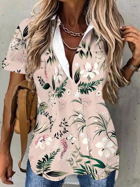 Floral Regular Fit Lapel Casual Vacation Blouse, Light pink, Shirts & Blouses
Floral Regular Fit Lapel Casual Vacation Blouse, Light pink, Shirts & Blouses