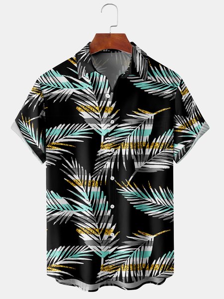 Men's Palm Leaf Print Casual Breathable Hawaiian Short Sleeve Shirt, Black, Men's Floral shirt
Men's Palm Leaf Print Casual Breathable Hawaiian Short Sleeve Shirt, Black, Men's Floral shirt