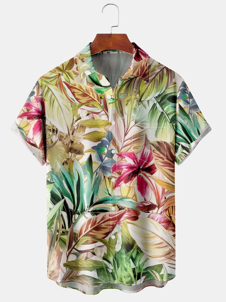 Tropical Plant Graphic Men's Hawaiian Short Sleeve Chest Pocket Shirt, Green, Men's Floral shirt
Tropical Plant Graphic Men's Hawaiian Short Sleeve Chest Pocket Shirt, Green, Men's Floral shirt