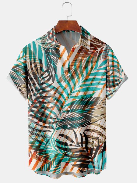 Tropical Plant Graphic Men's Hawaiian Short Sleeve Chest Pocket Shirt, Green, Men's Floral shirt
Tropical Plant Graphic Men's Hawaiian Short Sleeve Chest Pocket Shirt, Green, Men's Floral shirt