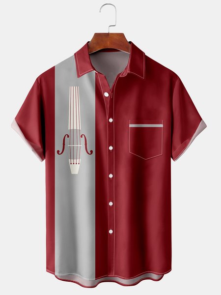 Mens Retro Music Violin Print Lapel Loose Chest Pocket Short Sleeve Bowling Shirts, Red, Men's Floral shirt
Mens Retro Music Violin Print Lapel Loose Chest Pocket Short Sleeve Bowling Shirts, Red, Men's Floral shirt