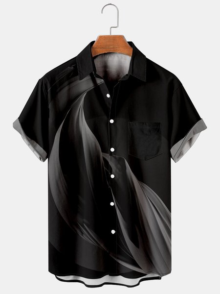 Casual Style Art Series Gradient 3D Line Element Pattern Lapel Short Sleeve Shirt Print Top, Black, Men's Floral shirt
Casual Style Art Series Gradient 3D Line Element Pattern Lapel Short Sleeve Shirt Print Top, Black, Men's Floral shirt
