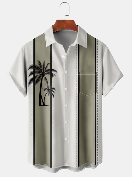 Mens Retro Coconut Tree Print Lapel Short Sleeve Bowling Shirts, Khaki, Men's Floral shirt
Mens Retro Coconut Tree Print Lapel Short Sleeve Bowling Shirts, Khaki, Men's Floral shirt