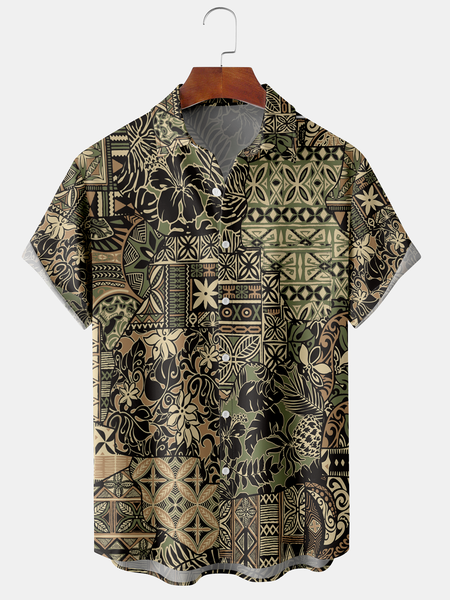 Men's Floral Print Casual Fabric Fashion Pocket Hawaiian Lapel Short Sleeve Shirt, Green, Men's Floral shirt
Men's Floral Print Casual Fabric Fashion Pocket Hawaiian Lapel Short Sleeve Shirt, Green, Men's Floral shirt