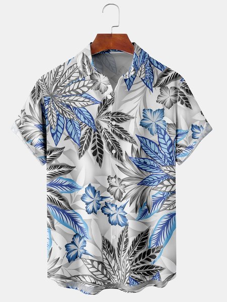 Leaf Graphic Men's Casual Short Sleeve Chest Pocket Shirt, Blue, Men's Floral shirt
Leaf Graphic Men's Casual Short Sleeve Chest Pocket Shirt, Blue, Men's Floral shirt